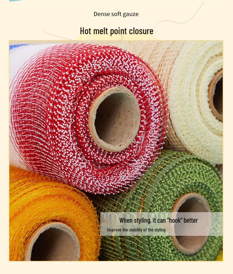 Christmas Tree Net Ribbon & Bow Set for DIY Decoration