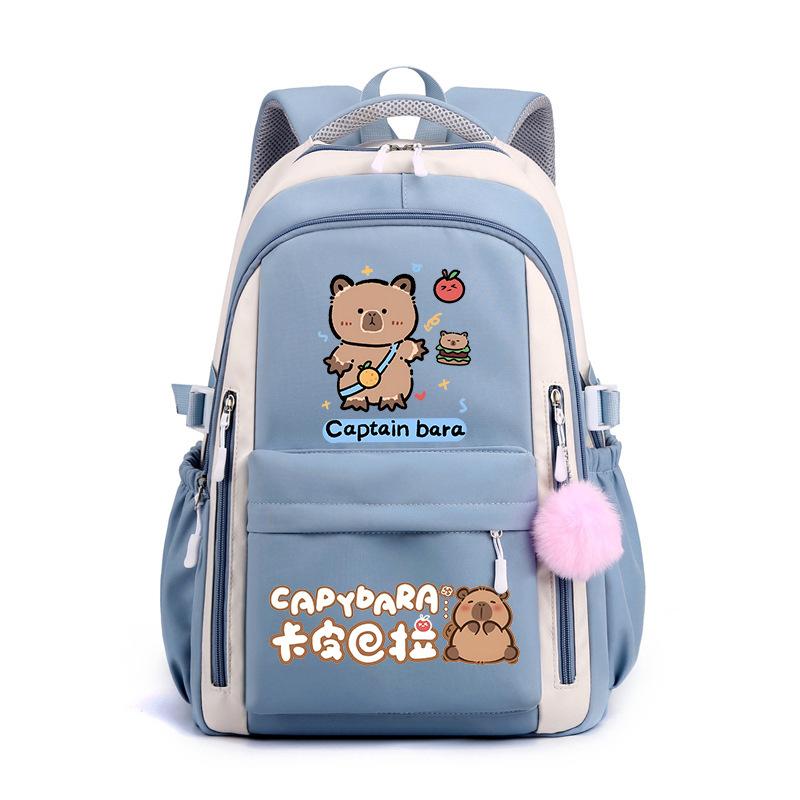 Kapibara Schoolbag New 2024 Ridge Protection Cute Men and Women High Value Cartoon Printing Large Capacity Backpack