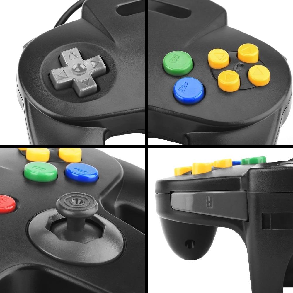 N64 Controller Klassisch USB Kabelgebunden Fernbedienung Gamepad Gaming Joystick Zubehör Klassisch 64 Konsole Retro Spiele für Mac Computer PC