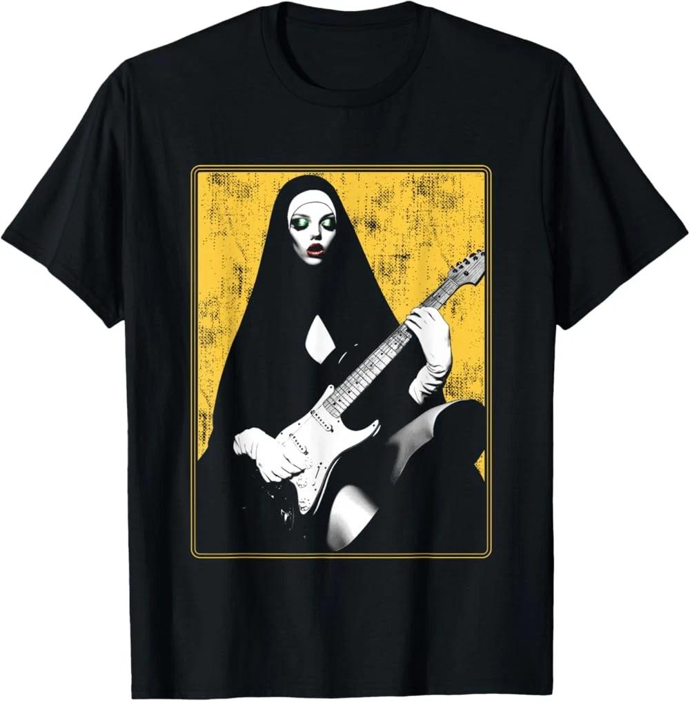 ROCKIN NUNS Nun Playing Electric Guitar T-Shirt XXXXL