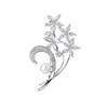 High-End Korean Matte Silver Pearl Flower Brooch