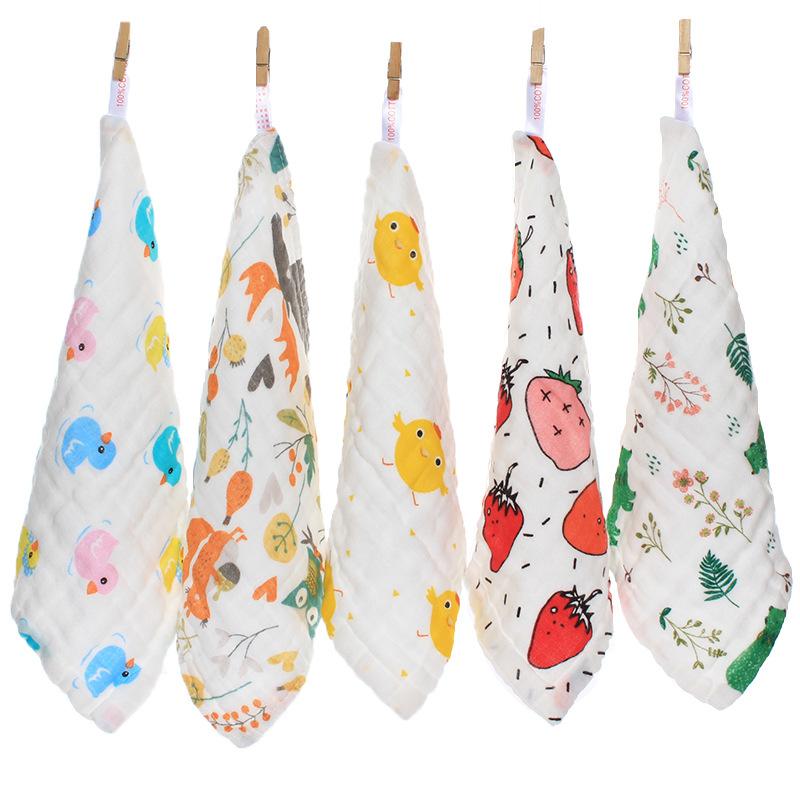 30x30cm Pure Cotton Bubble Cotton Gauze Square Towel Kindergarten Type A Baby Saliva Towel Infant Small Towel 6 Layers