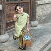 Elegant Chinese Style Summer Outfit For Girls Featuring Beautiful Floral Qipao Top And Stylish Pants Set For Ages 3 To 8 Years