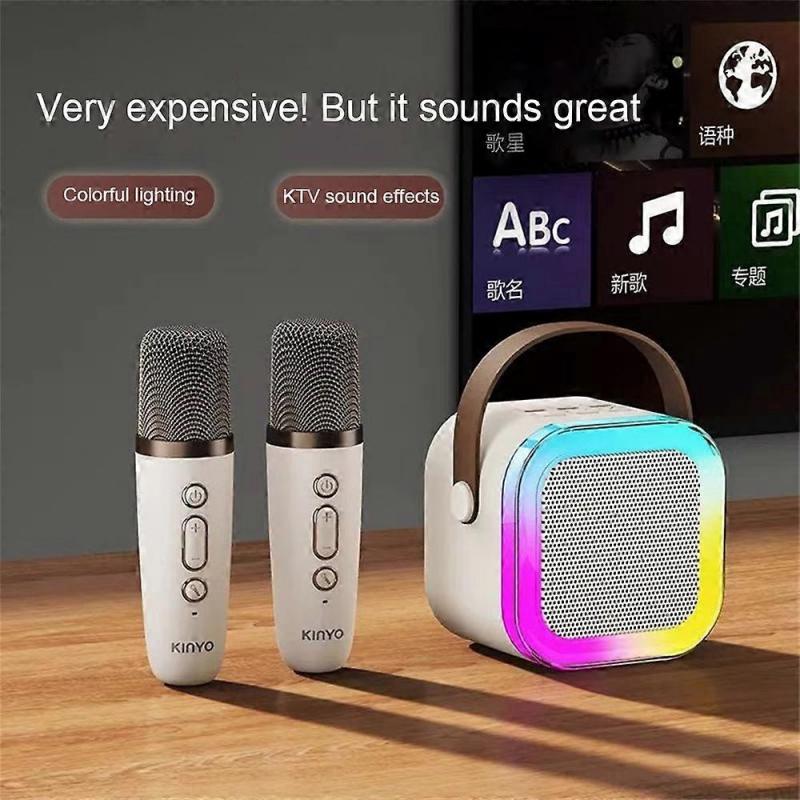 Bluetooth Wireless Portable Speaker Multi-function Karaoke with 2 Microphone Music Player Karaoke Machine For Kids Adults Home