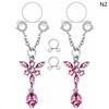 1 Pair Sexy Tassel  Butterfly Pendant Fake Nipple Ring For Women Girls Adjustable Faux Nipple Piercing Body Jewelry