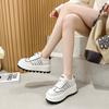 Little White Shoes Platform Heightening Women's 2025 New Retro Casual Fashion Sports Comfortable Female Student Dad Board Shoes
