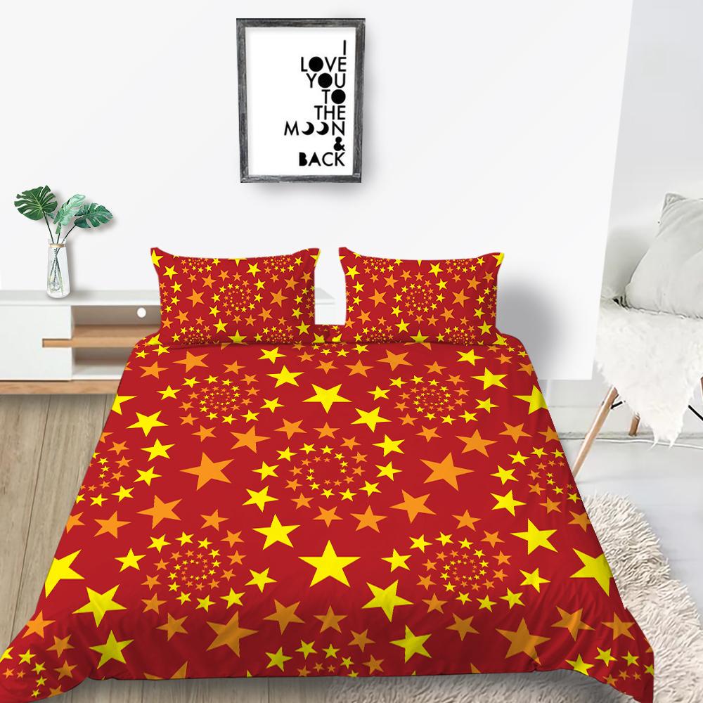 Star Bed Cover Set Sky Home Textiles Bedding Suit with Pillowcase Bedclothess 2/3 Pcs Girls Women Duvet Covers