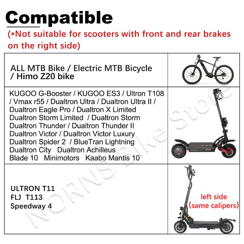NUTT 4 Piston Y-5 Electric E-Bike Scooter Disc Brake Hydraulic Bicycle 140 160 180 Rotor For A5-D KUGOO Dualtron Kaabo Mantis