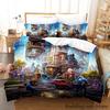 Cool Fantasy City Bedding Set Single Twin Full Queen King Size Bed Set Aldult Kid Bedroom Duvetcover Sets Anime Bed Letti