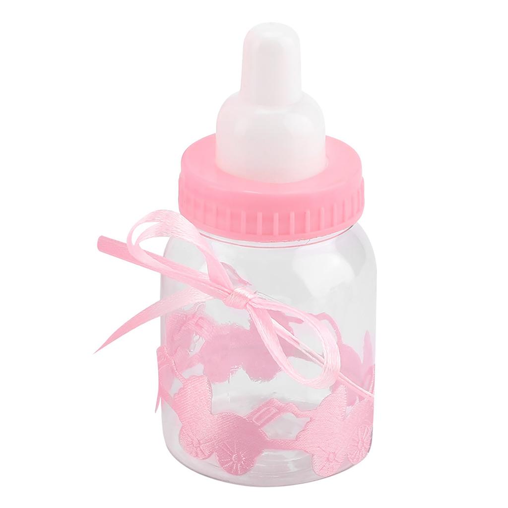30pcs Cute Feeding Bottle Shape   Boxes for Event Christening Party Decoration Pink