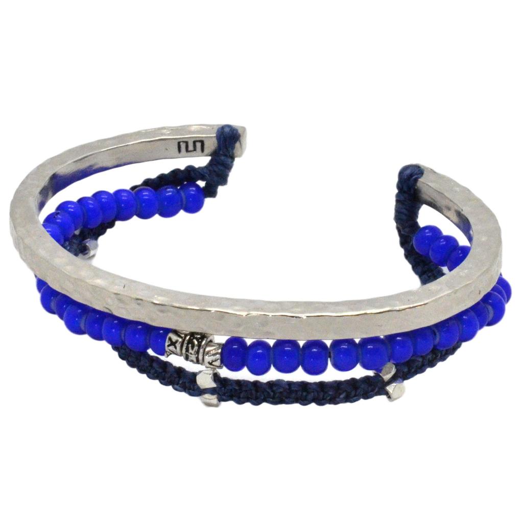 Wakami Bead Set Bangle Bracelet Blue &
