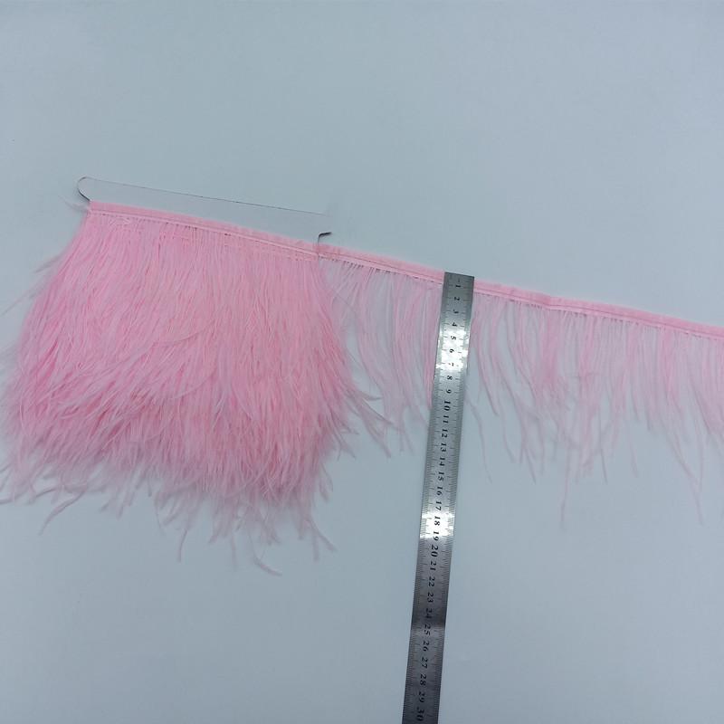 Feather1meter Dyed Colorful Ostrich Feathers Trim Ribbon for Dress Clothing Decoration Sewing Needlework Handicraft Accessories10-15cm