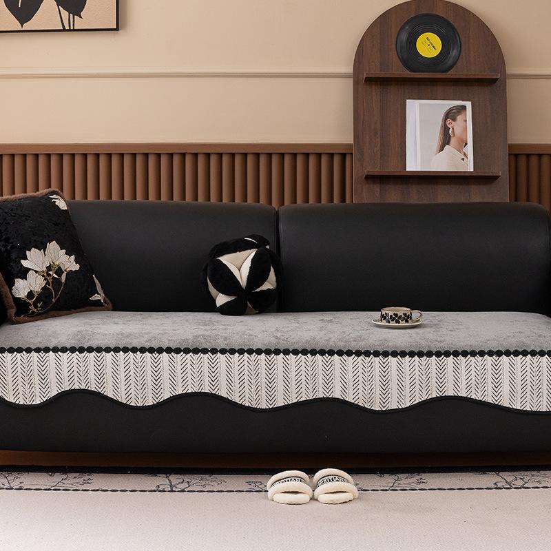 Premium Leather Sofa Special Cushion  New Fixed Non-Slip Cover Cloth Towel Four-Season Universal Seat Cushion