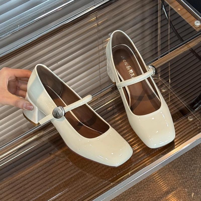 Hot Selling 2025 Mary Jane Shoes for Women Fashion Medium Heeled Women Single Shoes Soft and Comfortable Shoes Zapatos De Mujer