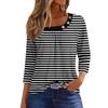 Women's T Shirt Tee Print Button 3/4 Sleeve Daily Weekend Fashion Basic Regular Top