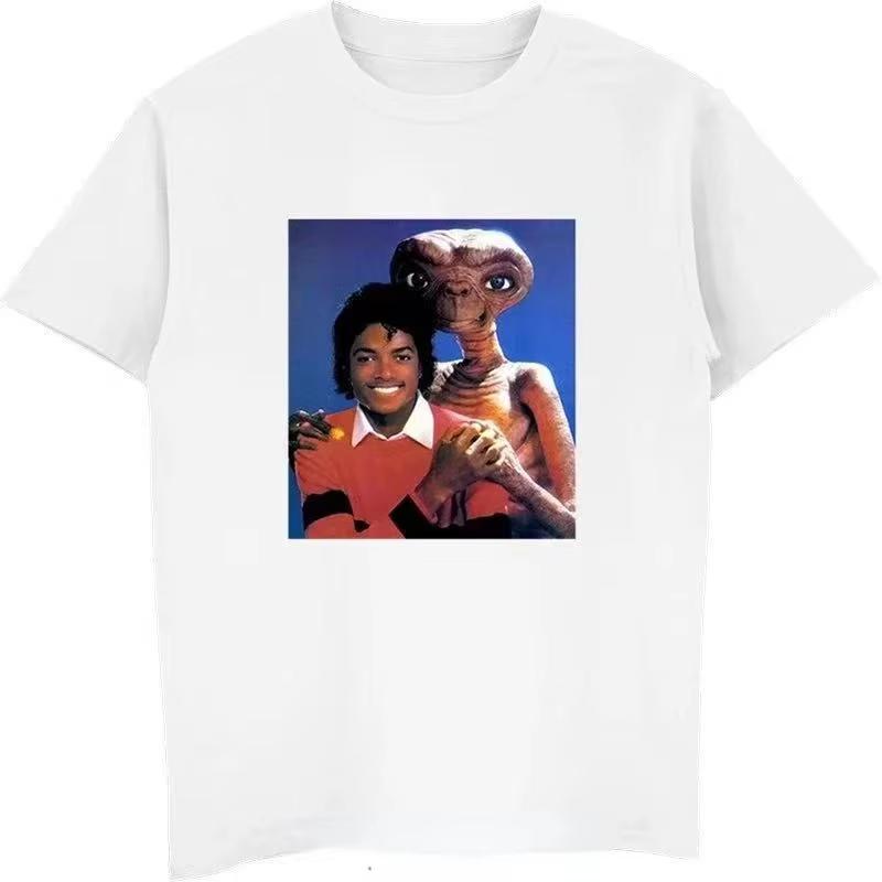 Michael Jackson And Et T Shirt Unisex Unisex Shirts Funny Retro Graphic Tshirts Summer Fashion Streetwear Unisex Clothing 2026
