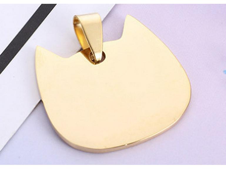 Titanium Steel Engraved Anti-Loss Pet Tag - Stainless Steel Military Style for Cats and Dogs.