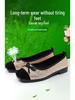 2025 New Women's French-Style Sequined Bow Flats: Square Toe, Shallow Mouth Evening Shoes