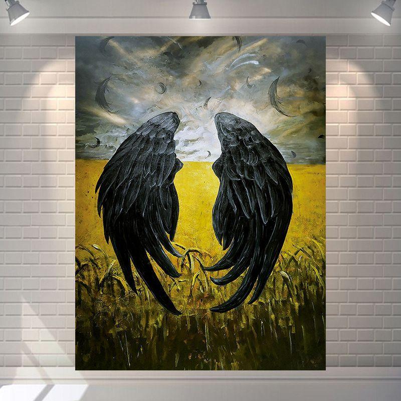 Polyester Angel Wing Galaxy Tapestry, Fantasy Aesthetic Wall Hanging, Bedroom Dorm Cafe Decor, Gift