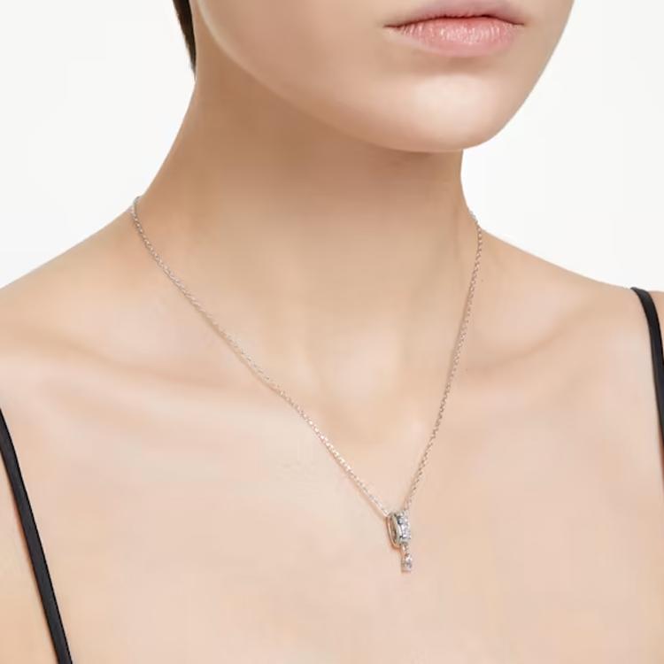 Swarovski Imber Double Ring Design Round Pendant Inlaid With Imitation Crystal Necklace Women necklace Gold Silver 5671819