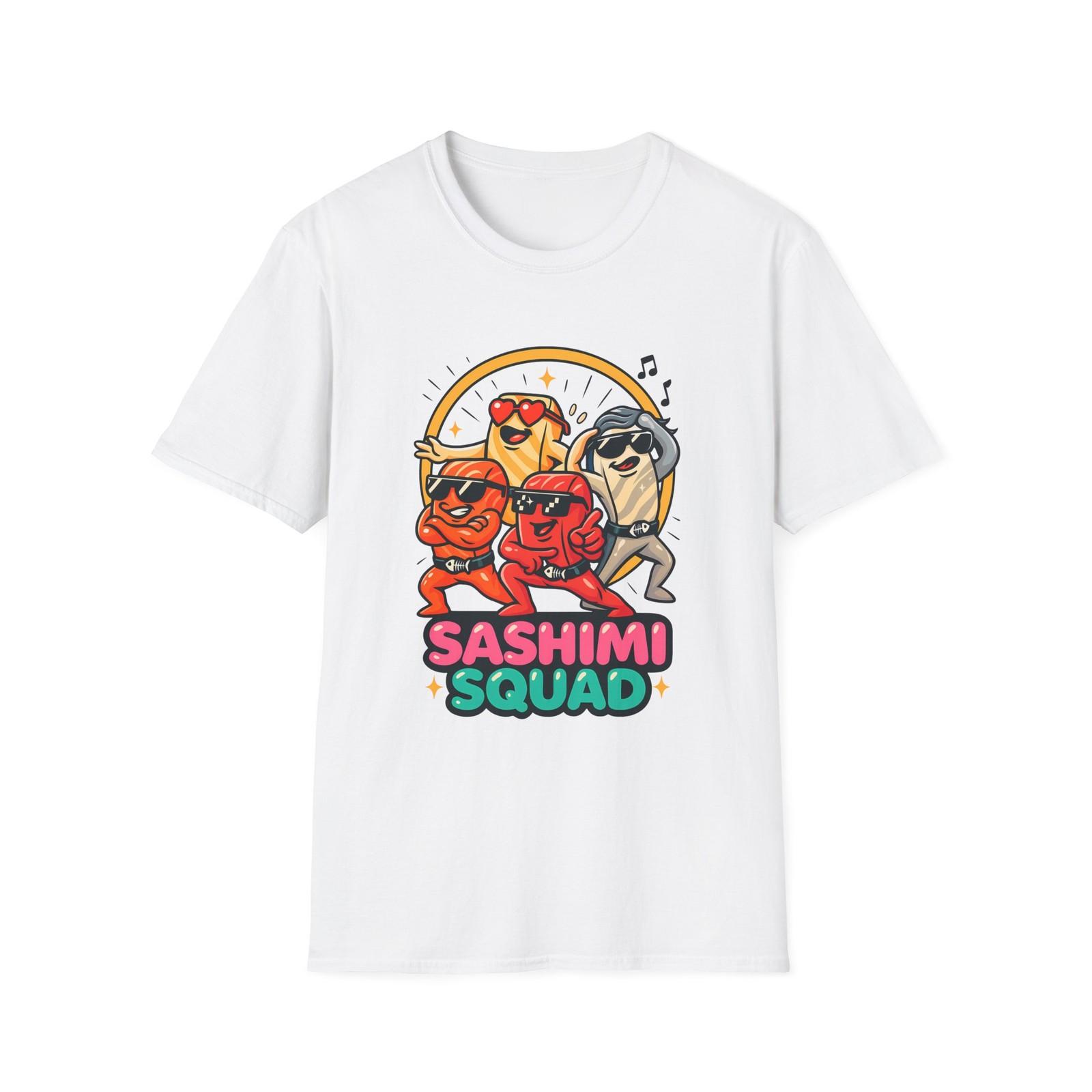 Unisex Softstyle T-Shirt Mens Womens Tees Top Cartoon Sashimi Sushi Boy Band Funny Music Graphic S