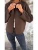 Women's 2025 Fashion Crew Neck Long Sleeve Woolen Coat