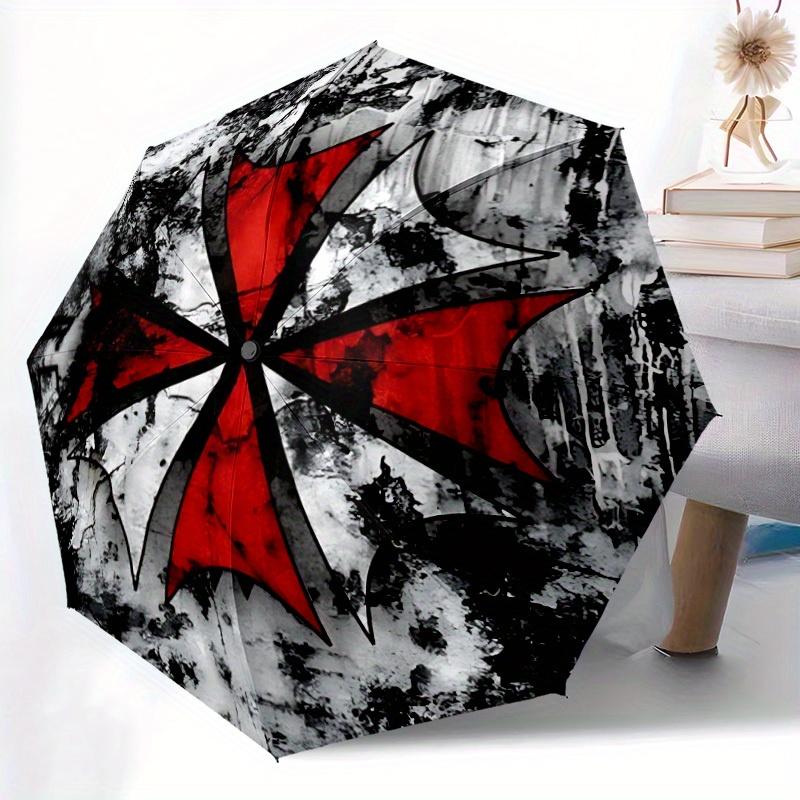 1pc Red Cross Symbol Automatic Opening/closing umbrella, Compact Travel Umbrella - - Festive Accessory, Sturdy Ribs yy250807068