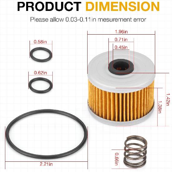 15410-KF0-305 Oil Filter Kit For Honda ATC250 Fourtrax 250 300 400 XR250R XR250L XR350R XR400R XR500R XR600R XR650 XL250R XL350R XL600R NX250 NX650