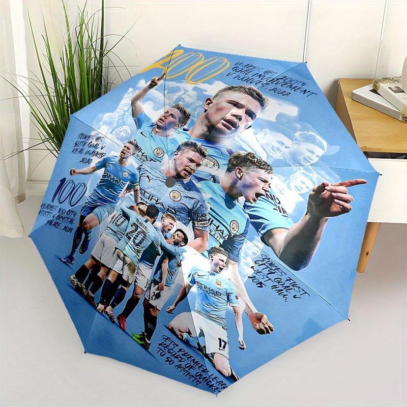 

Manchester City, Premier League Automatic Opening and Closing Umbrella, Compact Travel Umbrella, Lightweight and Portable, Suitable for Beac