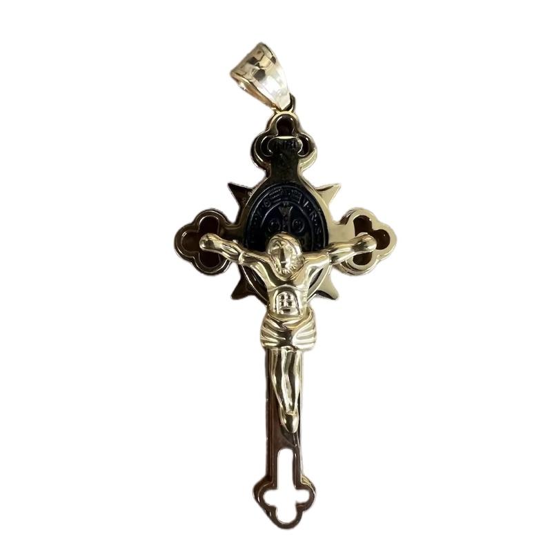 Pandantiv Colier Cruce din Oțel Inoxidabil Vintage cu Lanț