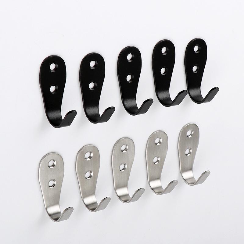 Jinrui Stainless Steel Black Bathroom Hook for Coats and Hats