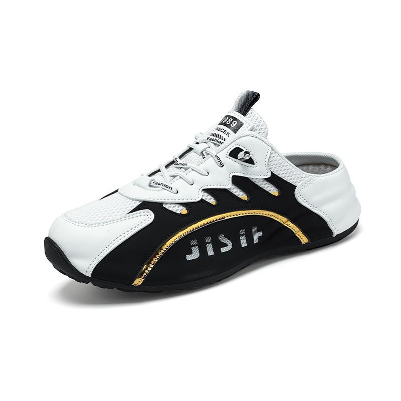 Large Size Spring and Summer New Bag Head Half Tray Men's Shoes One Pedal Mesh Breathable Casual Versatile Trendy Shoes