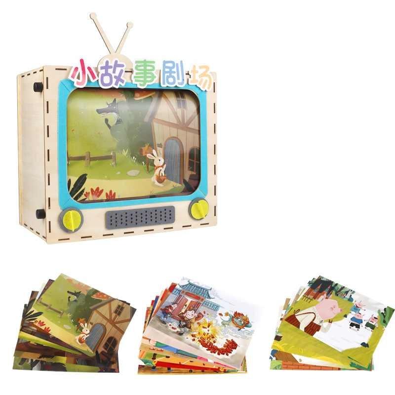 Wooden Educational Television Tell Stories Toy For Children Enhancing Cognitive