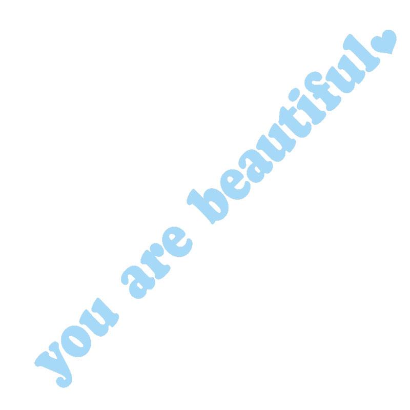"You Are Beautiful" Rearview Mirror Sticker Beautiful Car Interior Decoration Mirror Lettering Vinyl Decal Self-Affirmation Car