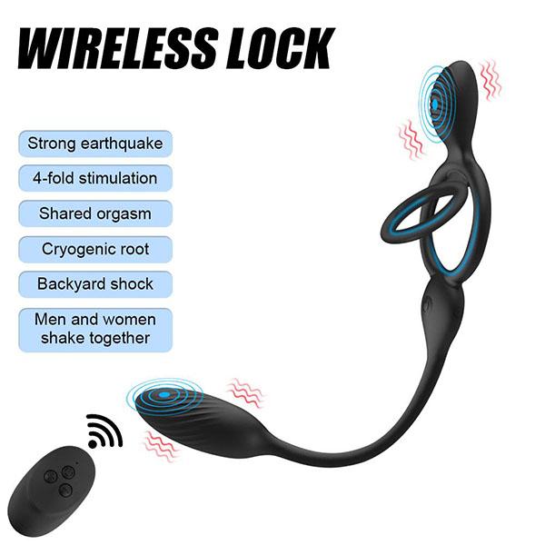 Retardant Ejaculation Delay Penis Ring Vibrating Cock Ring Sex Toys For Couple Wireless Double Couple Ring G-Spot Vibrator Toys for Adults 18