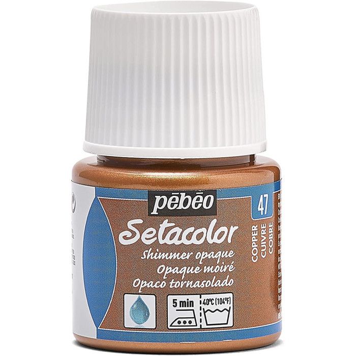 Peinture tissu - PEBEO - Sétacolor opaque moire cuivre - 45 ml - Couleur cuivrée - Effet métallique