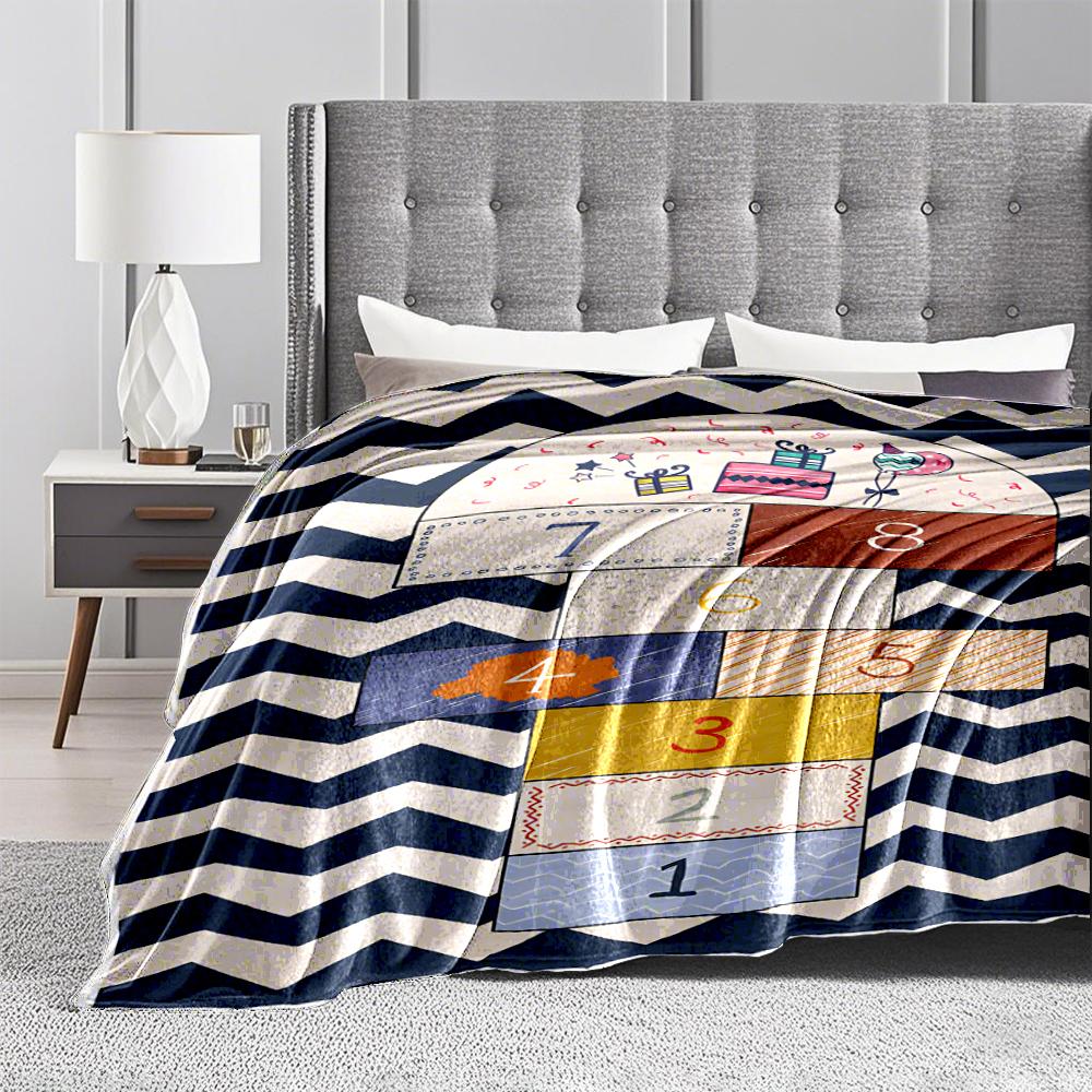 Hopscotch Games Keep warm with Gifts DesignFlannel blanket for bedroom, living room, sofa, and nap