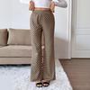 YYFS Women's Fashion Casual Plaid Print High Waist Trousers Pants & Capris