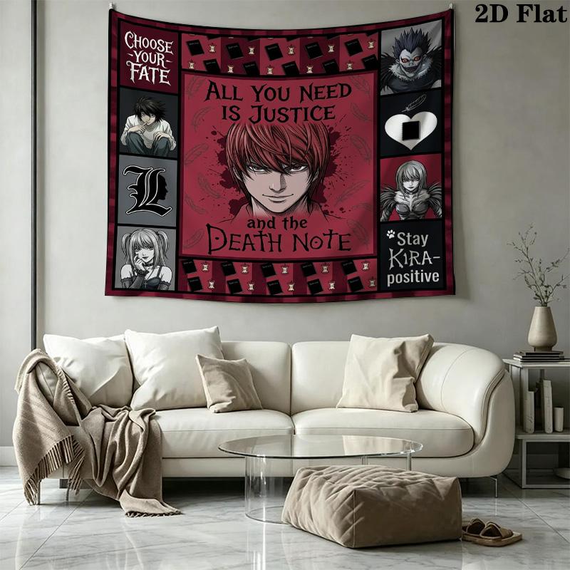 Death Note Wall Tapestry Aesthetic Wall Hanging Printed Fabric Blanket Decorative Tapestries For Bedroom Living Room Home Decor