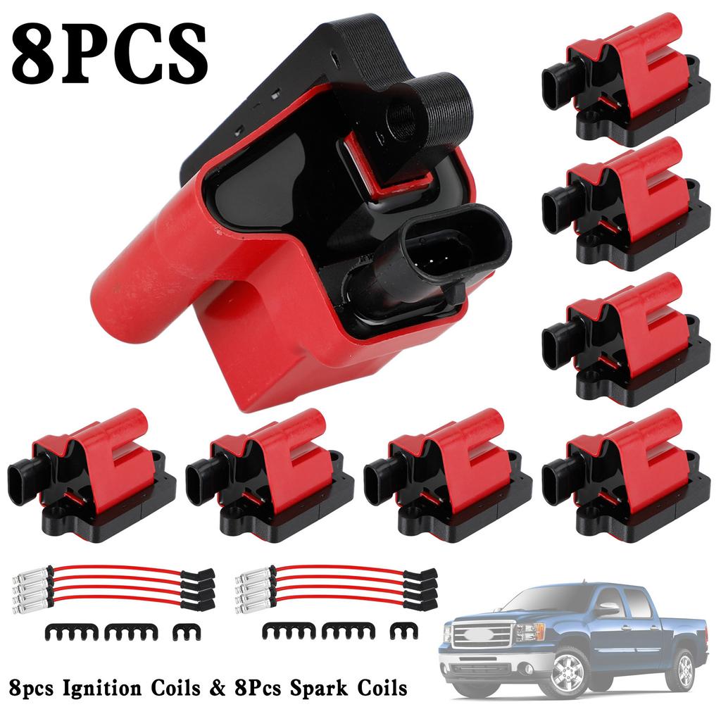 8x D581 Square Ignition Coils Ultra High & Spark Plug Wires 3859078 for GMC