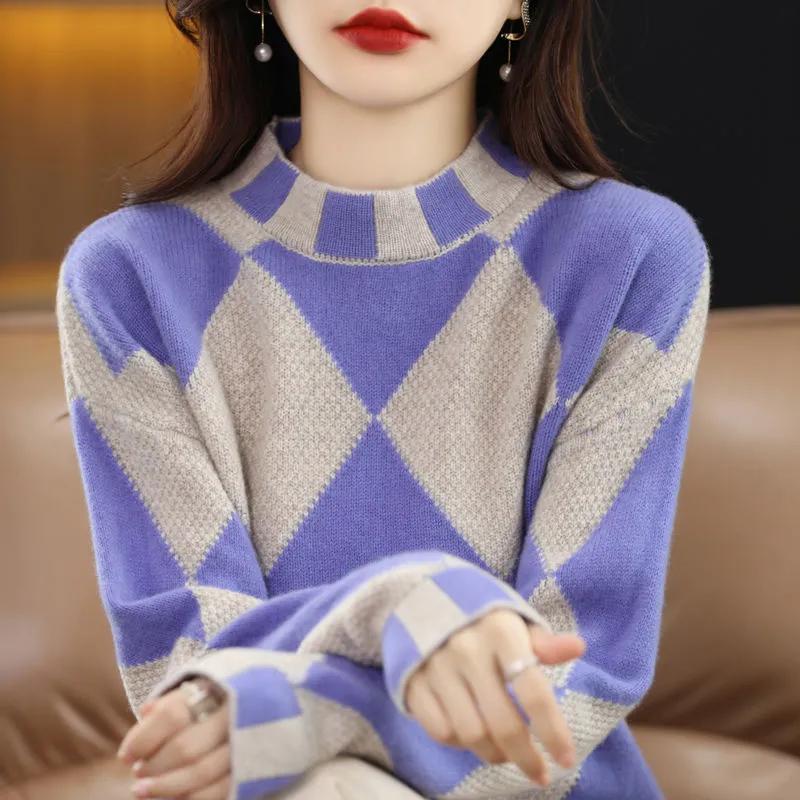 Fashion Wool Sweater Basic Cashmere Women Knitwear Pullover Turtleneck Long Sleeve Autumn Winter Clothing Tops