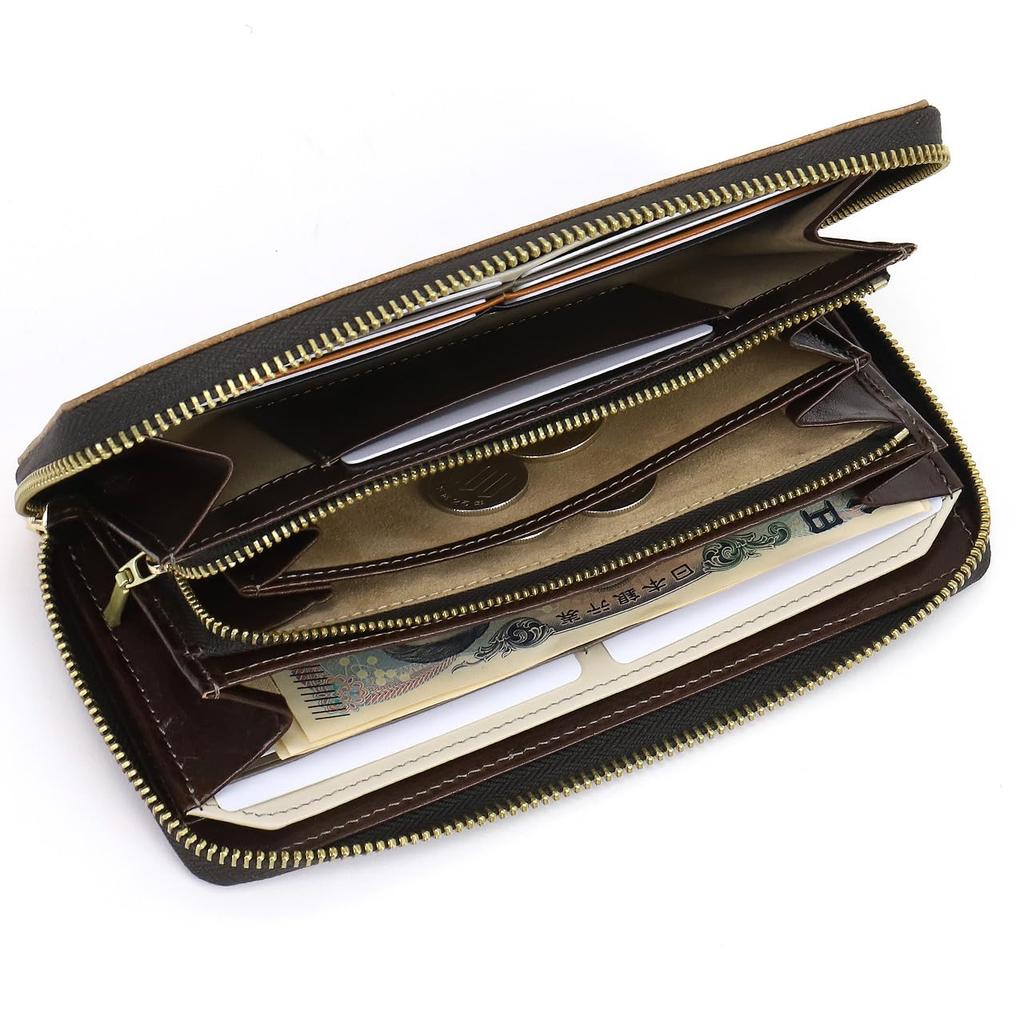 Takeo Kikuchi Idea Round Zipper Long Wallet 756607 Brown