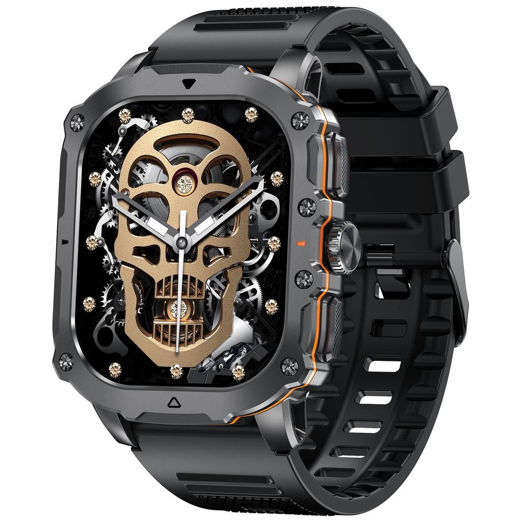 AK72 Smart Watch 1.952 Inch Heart Rate Blood Pressure Monitor Fitness Watch, Silicone Strap