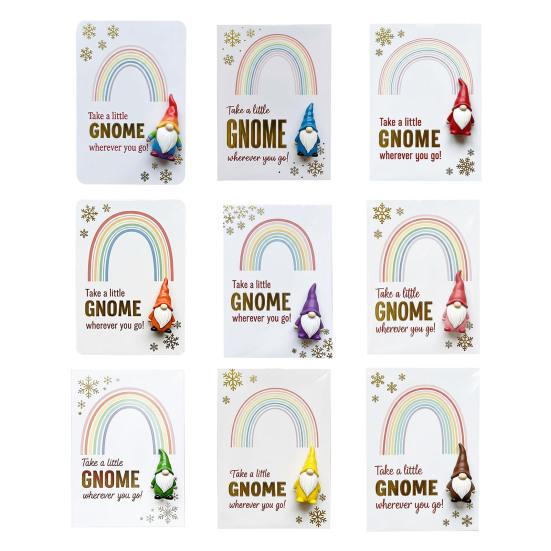 Yousheng Little Gnome Pocket Hug Cards Cute Mini Dwarf Figurines with Encouragement Blessing Cards Positive Gifts for Friends And Family