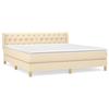 Maison Exclusive - Bed Slat Base with Cream Mattress 160x200 Cm Fabric