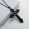 Gothic Cross Pendant Necklace For Women With Alloy Chain And Geometric Design