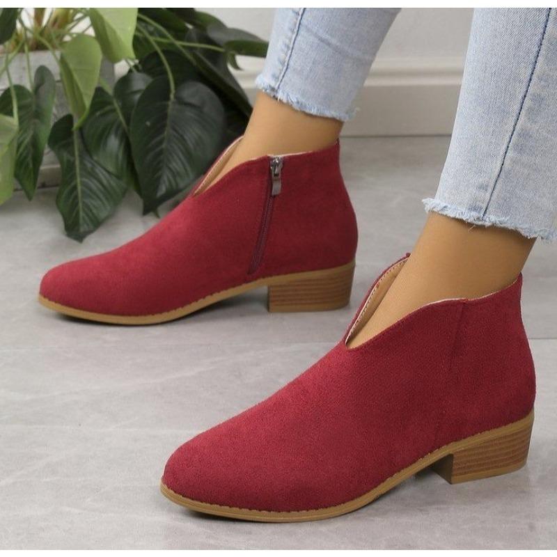 Autumn/winter New Boots Female Side Ankle Boots Female Low Heel Low Tube Student College Style Female  Women Shoes Women Boots