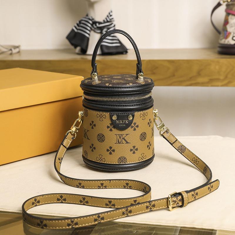 Autumn and Winter New Women's Bags Large-capacity Bucket Bags Fashionable Small Round Bags Shoulder Bags Messenger Commuter Handbags