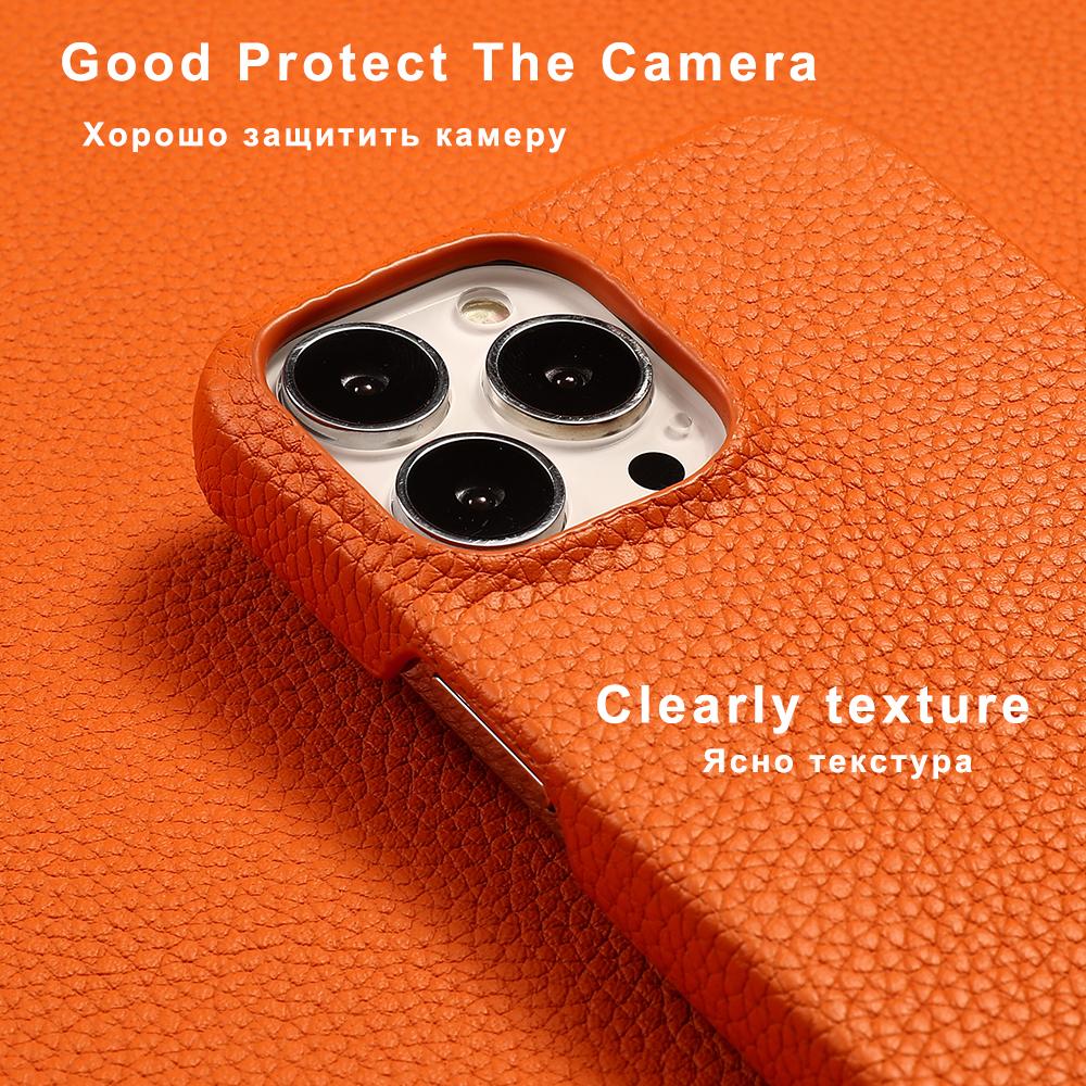 Luxury Genuine Cowhide Leather Phone Case for iPhone 15 13 14 Pro Max 15Pro 14Pro 12 Pro Max Shockproof Back Cover
