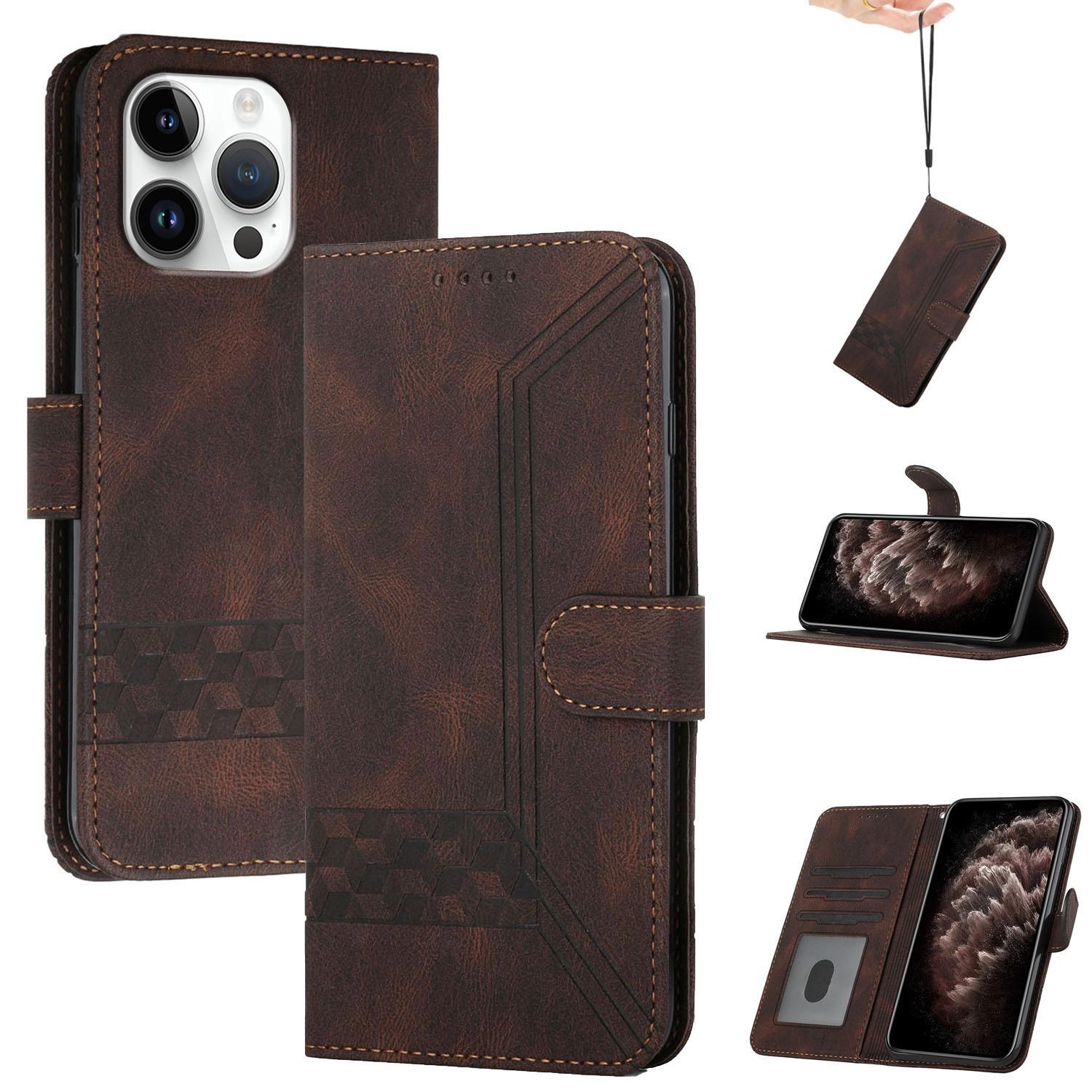 

YX0010 Series for iPhone 16 Pro Case Skin-Touch Texture Leather Phone Cover Coffee